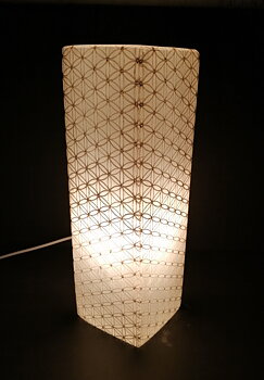 Selenit Lampa med Livets Blomma Nät - 30cm