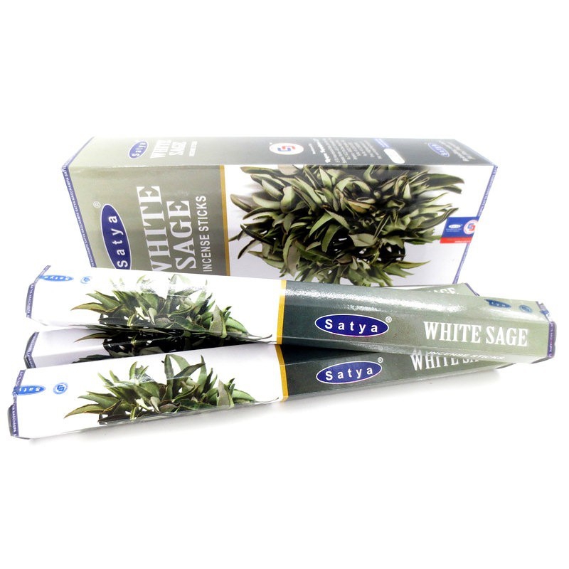 Satya Vit Salvia Rökelse   - Hexagon Paket