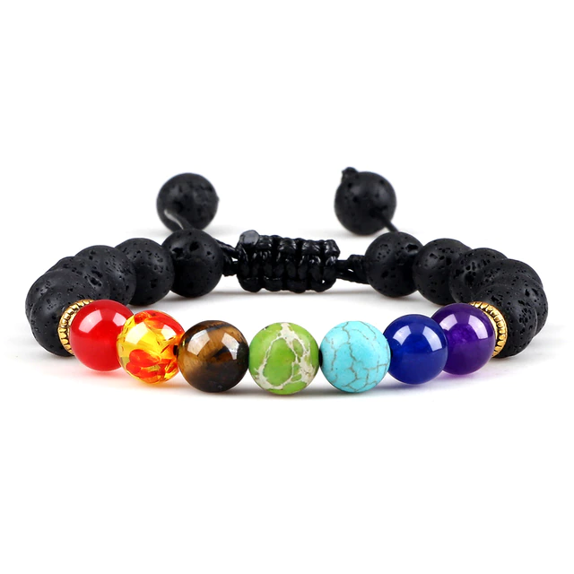 Chakra  Armband med Lavasten
