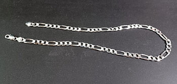 Figaro Kedja i Sterling Silver  - 51cm, Bred 8mm