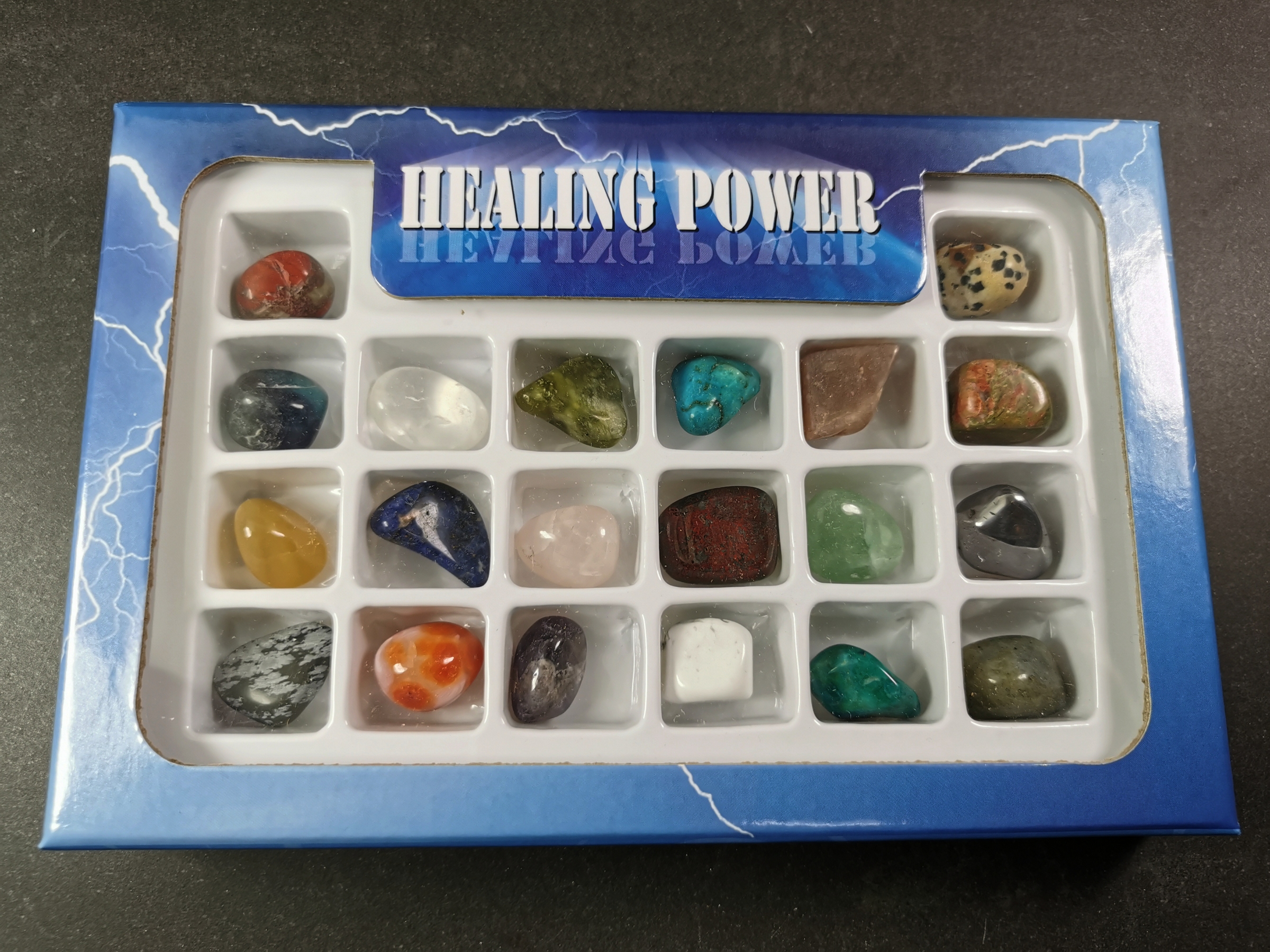 Stensamling (start kit) Trumlade stenar - Mix - 20 stycken - Healing Power