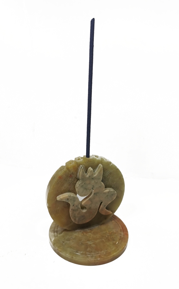 Rökelsehållare Soapstone - Aum, Stående