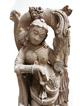 Temple Staty - Durga i khondalit. - The Goddess Durga: The Mother of the Hindu Universe