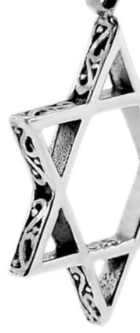 Davids Stjärna i  Silver med graverad sida - 42mm - 2
