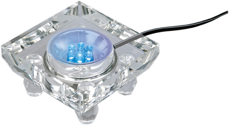 Eldriven LED Displaylampa i kristall
