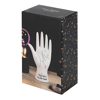 Vit Keramisk Palmistry Hand Ornament