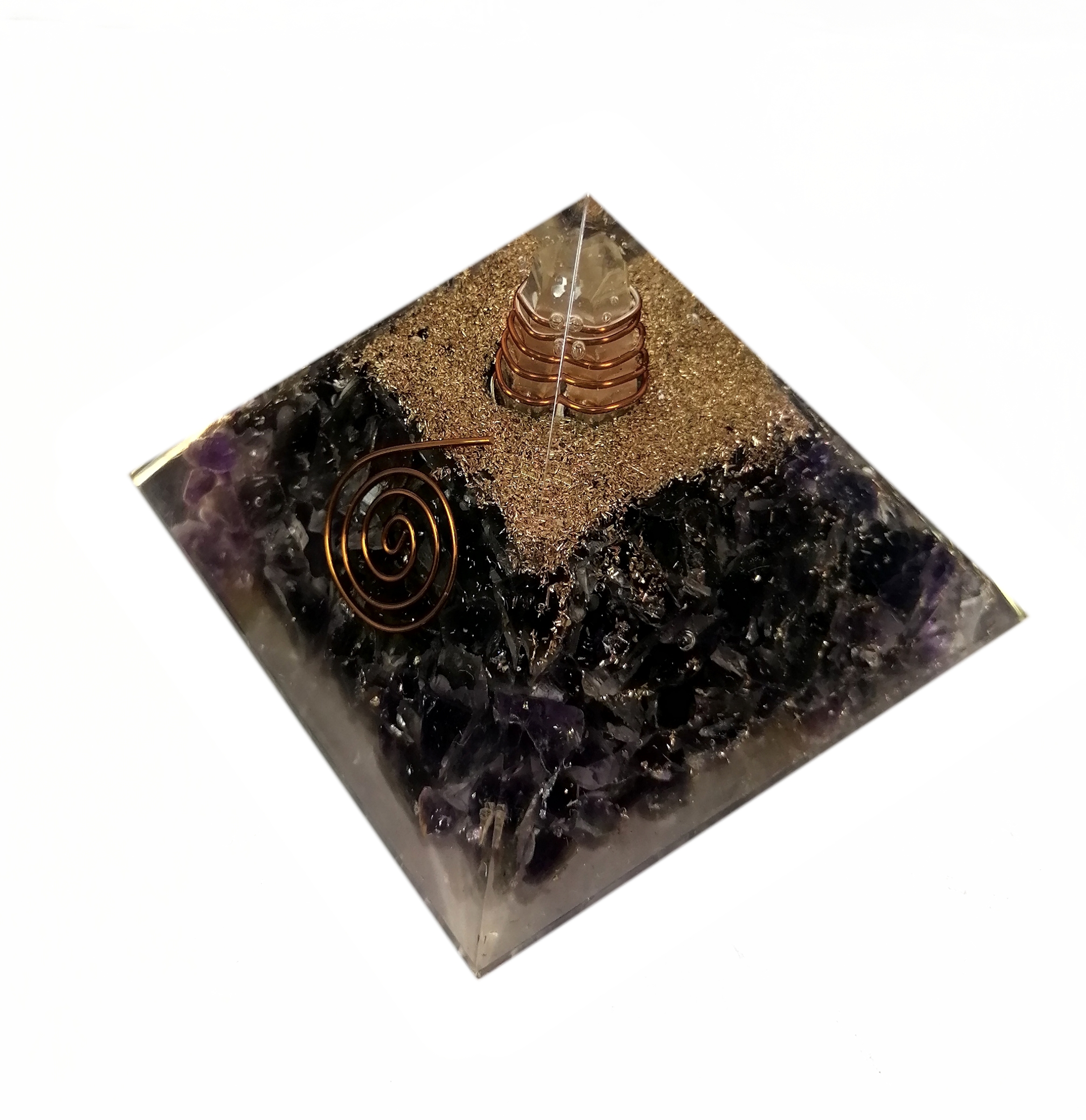 Orgonite Pyramid - Ametist - Spiral