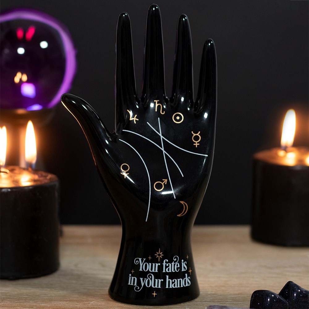 Svart Keramisk Palmistry Hand Ornament - 3