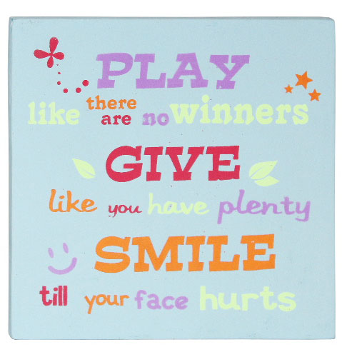 Budskaps Tavla - "Play like there are no winners..." - Fairtrade