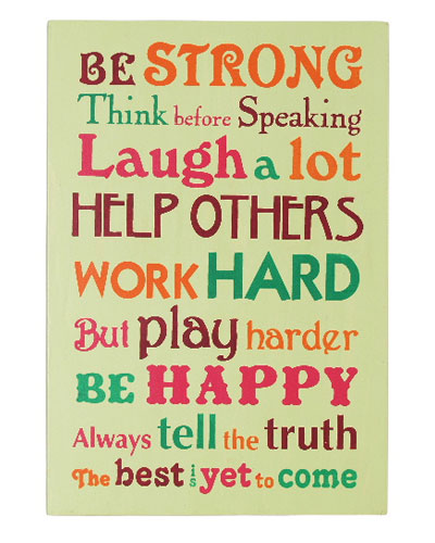 Budskaps Tavla  -  "Be Strong..." - Fairtrade