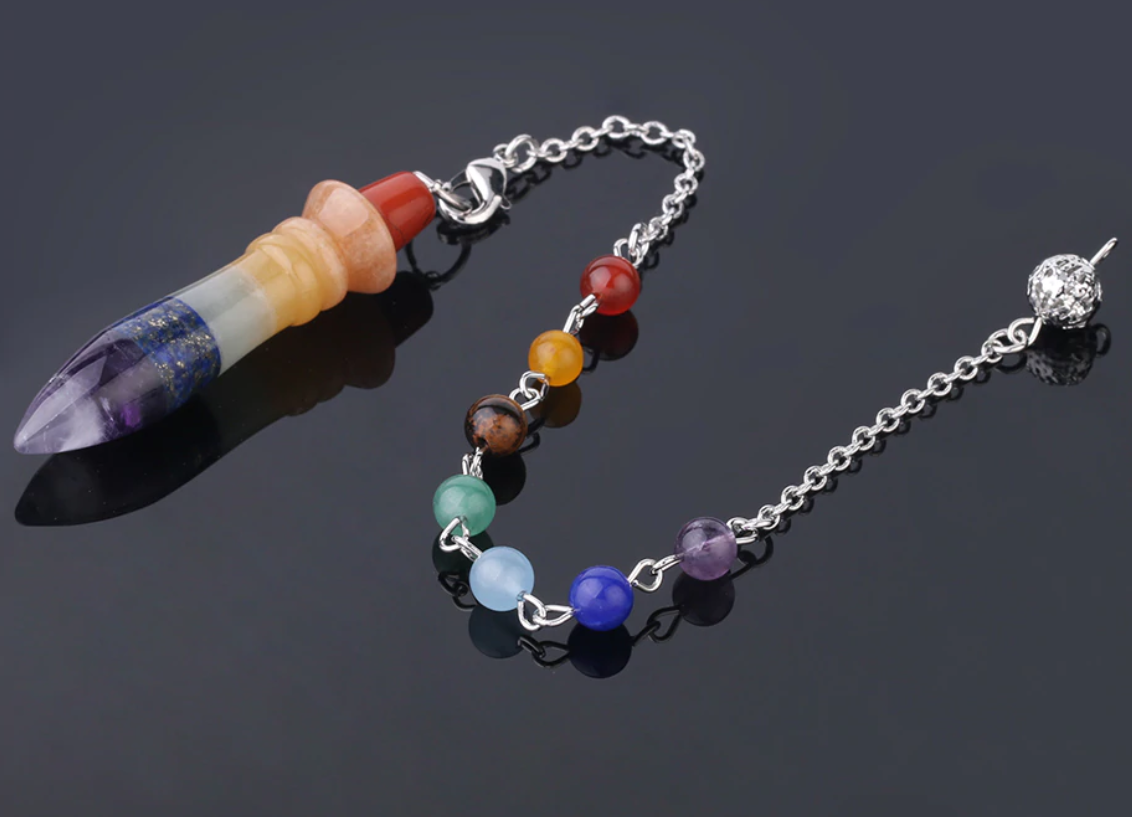  Egyptisk Stil Stenpendel - Chakraspets med chakra kedja - 2