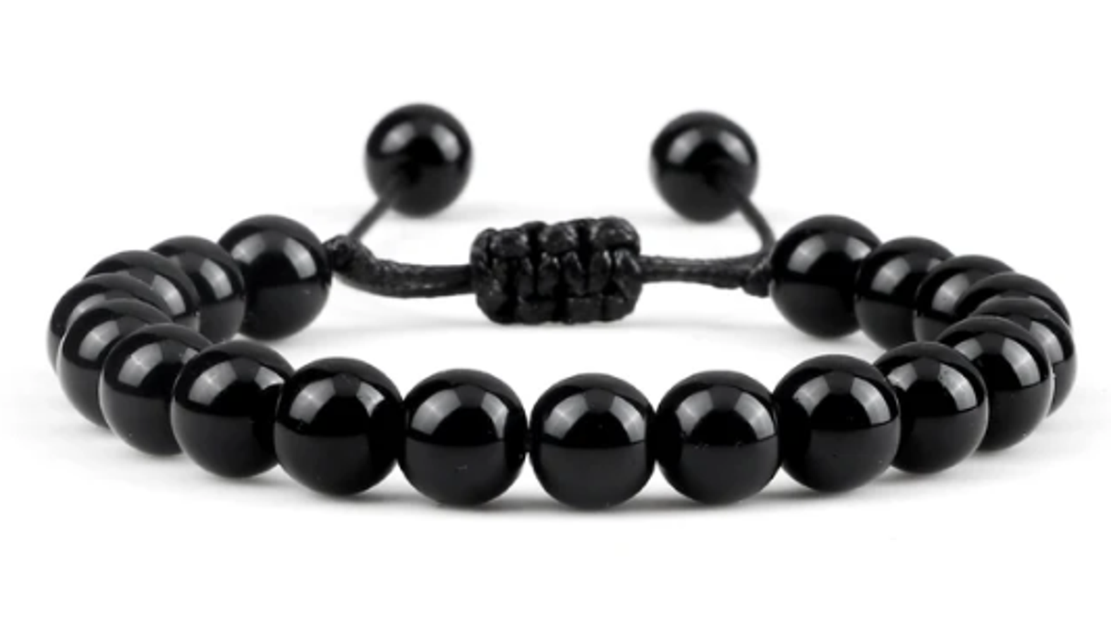 Svart onyx  Armband med  8mm Sten pärlor