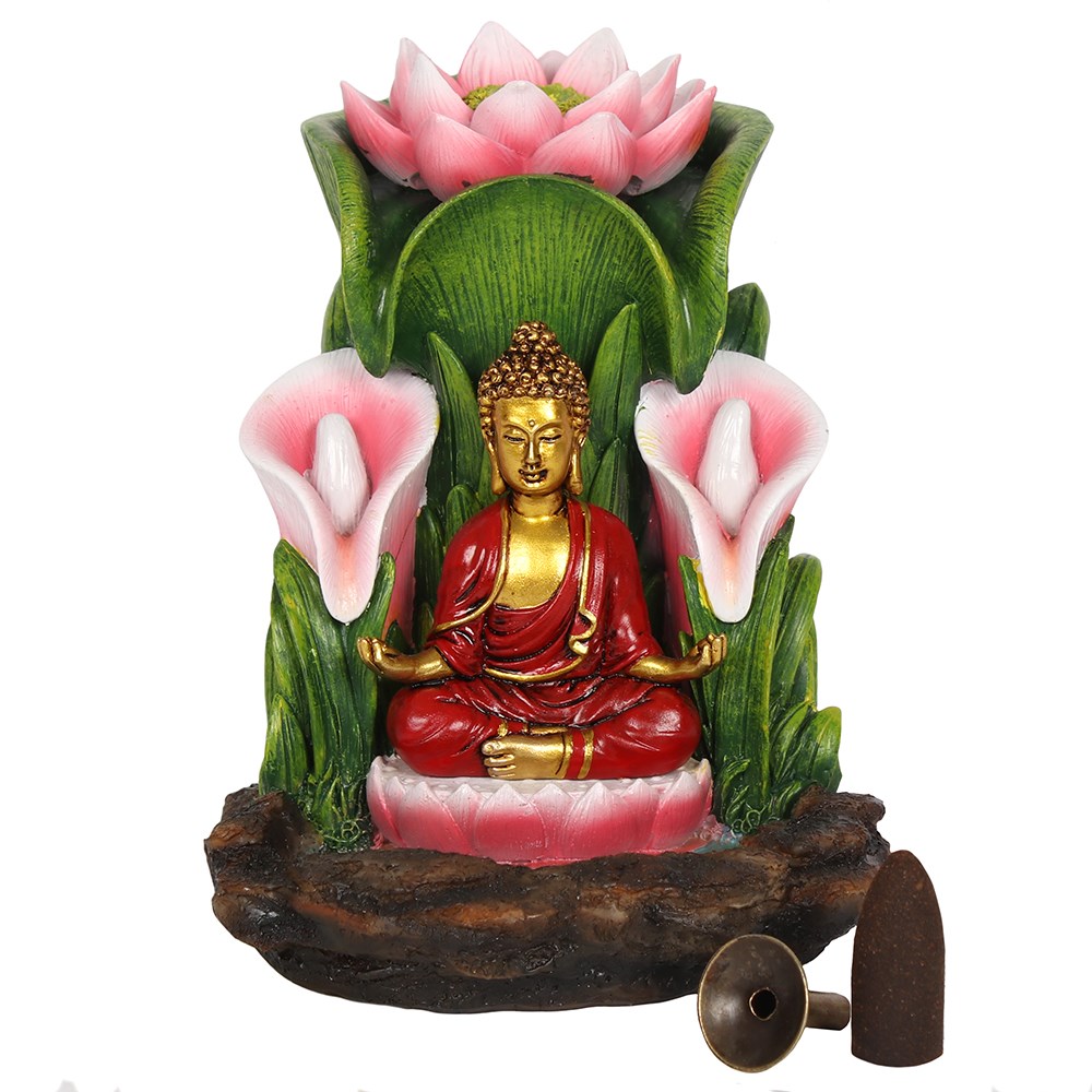 backflow rökelse brännare lotus buddha 