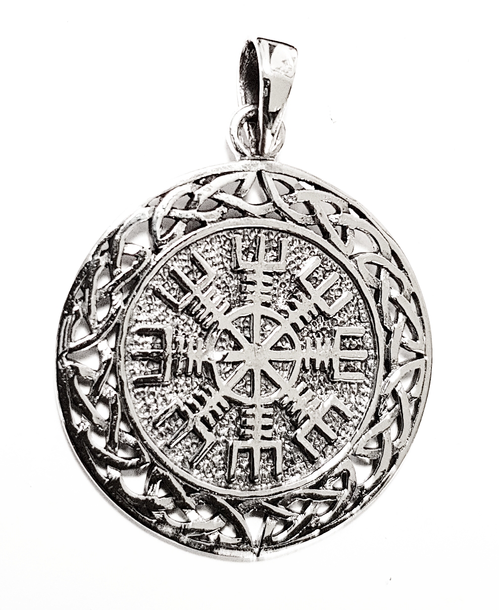 Keltisk ring Aegishjalmur / Helm of Awe (ægishjálmr)  Silver Hänge  - 2