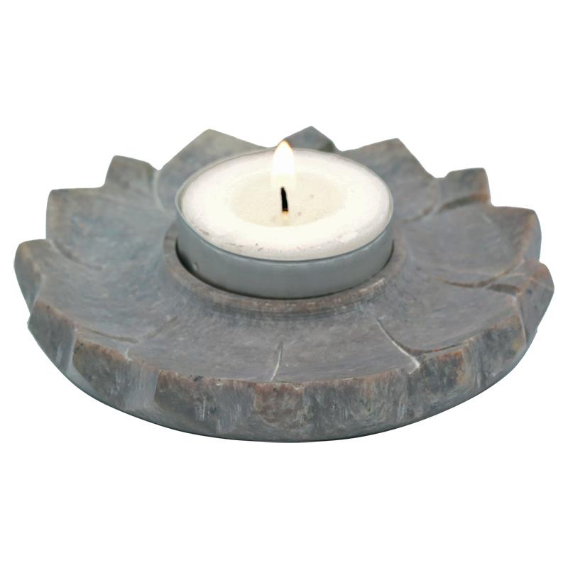 Rökelsehållare /Ljushållare  - Lotus - Ljus grå eller Beige