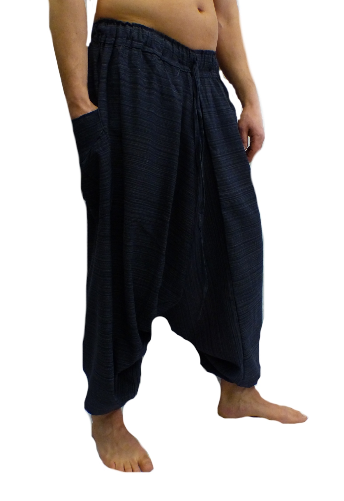  Haremsbyxor - Baggy - Vävlook - Rund ficka