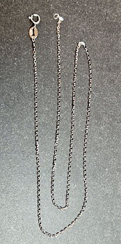 Flat Cable Kedja i Sterling Silver, 45cm - 1.4mm 
