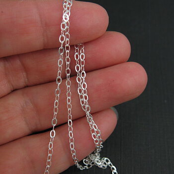 Flat Cable Kedja i Sterling Silver, 45cm - 1.4mm 
