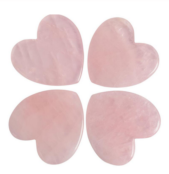 hjärtformad Guasha massageverktyg i rosenkvarts