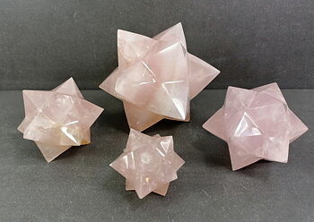 12 spetsig Merkaba i Rosenkvarts  - Stora