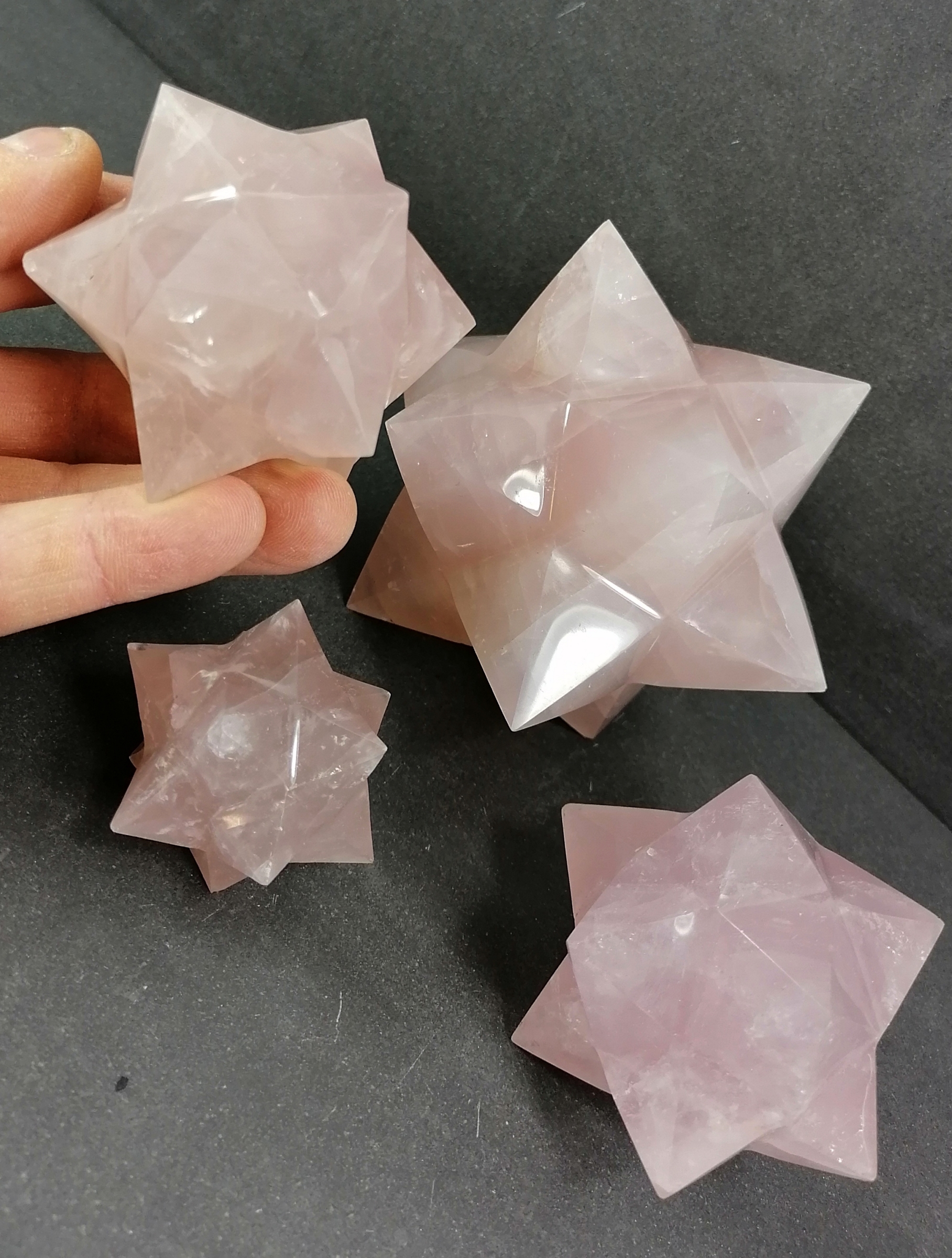 12 spetsig Merkaba i Rosenkvarts  - Stora - 4