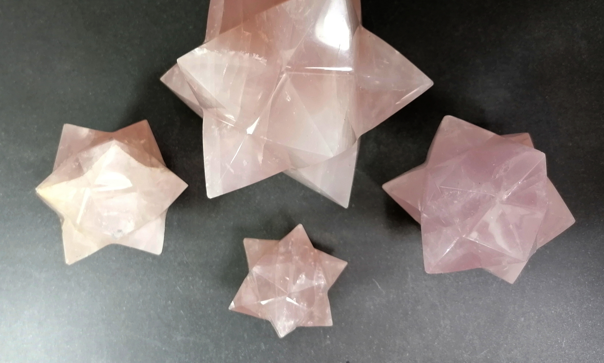12 spetsig Merkaba i Rosenkvarts  - Stora - 5