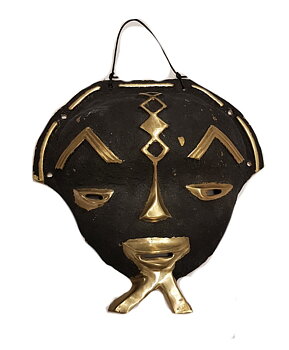 Afrikansk Metall Mask  - 27cm