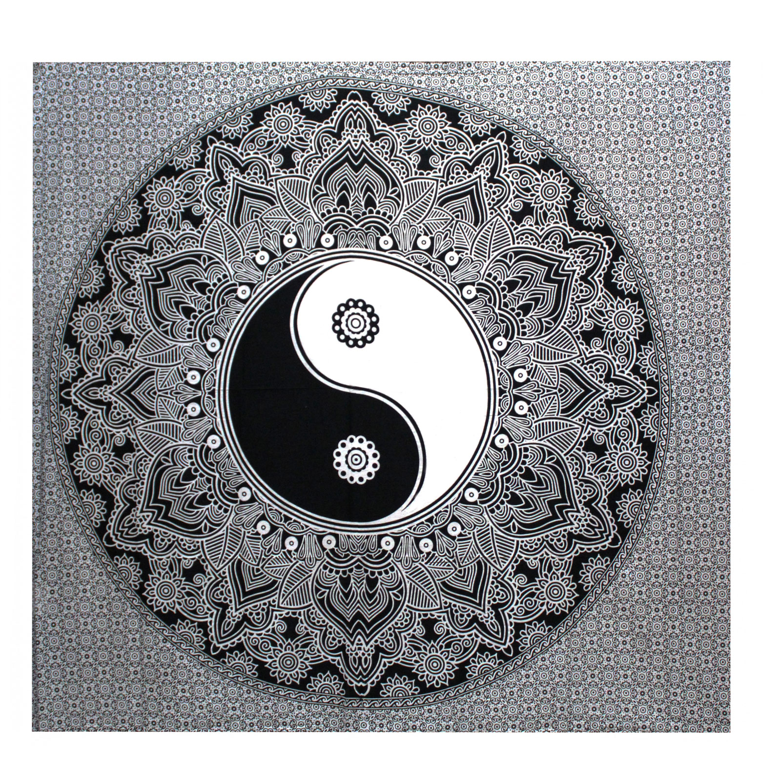 Yin Yang Väggbonad / Sängöverkast - Svart/Vit