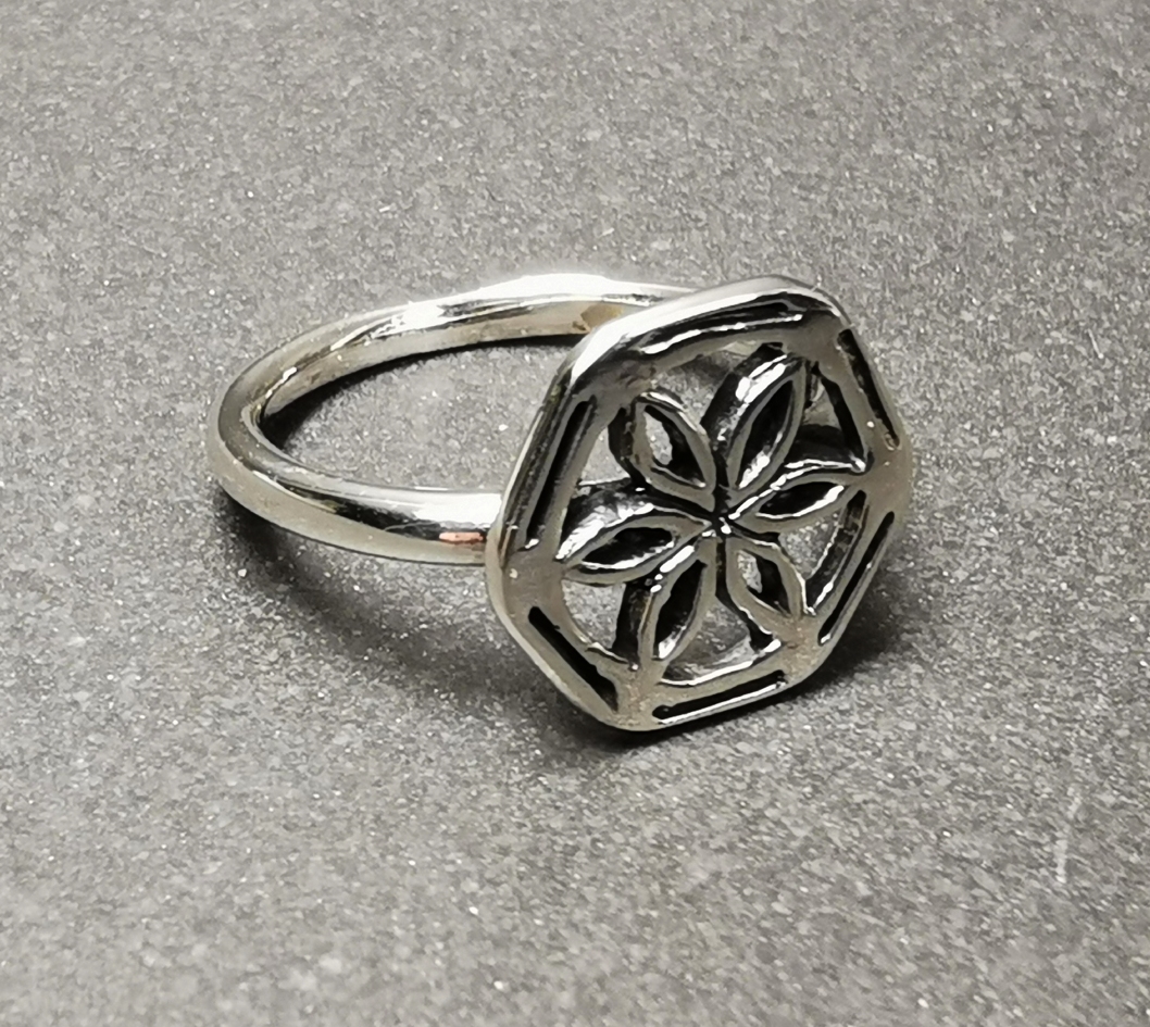 Seed of life ring i Silver 