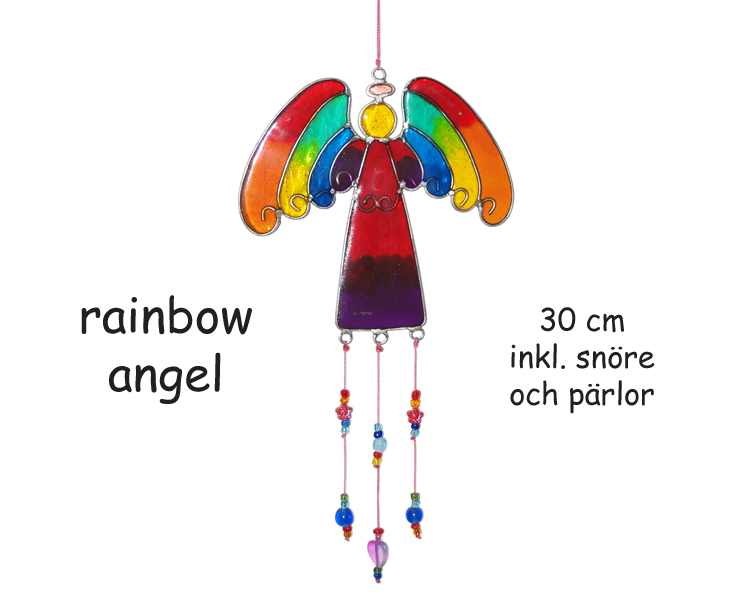 Solfångare - Ängel med Regnbågs Vingar - 30cm - 2