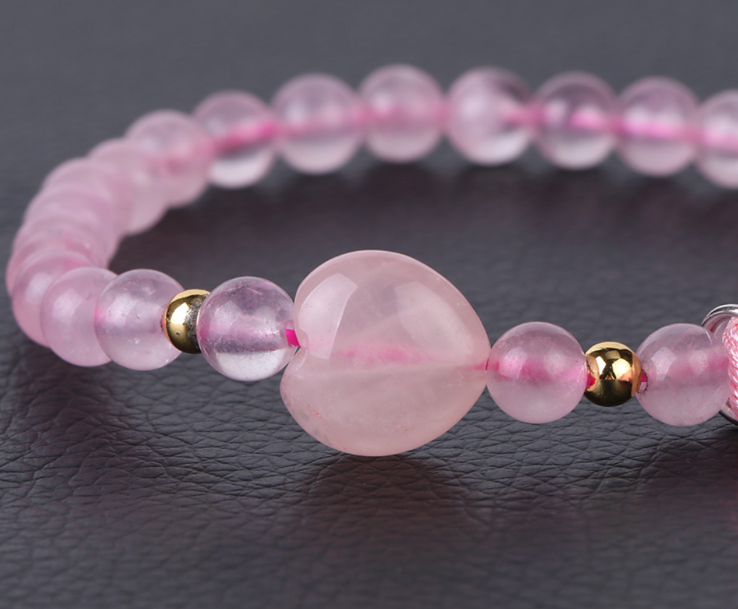 Rosenkvarts Mala Armband med tofs - 2