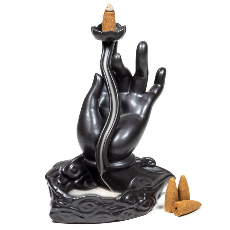 backflow rökelse brännare lotus mudra 