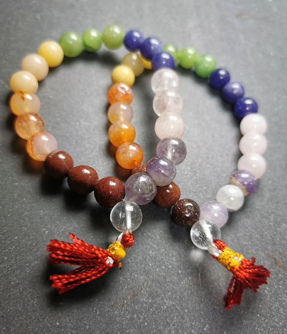 Chakra Stenar Mala Armband med tofs