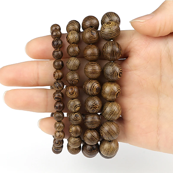 Armband  i Zebraträ - 6mm  Pärlor