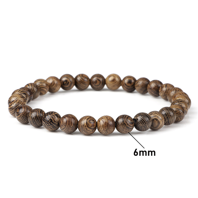 Armband  i Zebraträ - 10mm  Pärlor