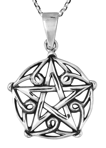 Silver Pentagram med Växter