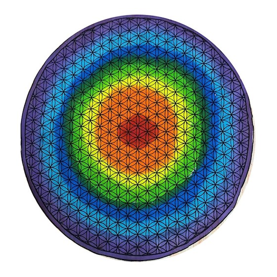 Mandala 7 chakra med livets blomma - Bomullsfilt
