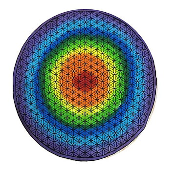 Mandala 7 chakra med livets blomma - Bomullsfilt