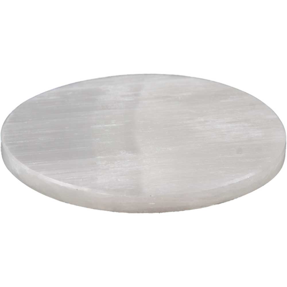 Selenit Laddningsplatta  (Selenite Charging Plate) - 14 cm Rund