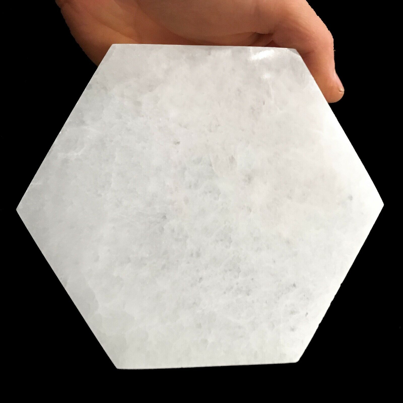 Selenit laddningsplatta (Selenite Charging Plate) Hexagon - ca 15cm  - 2