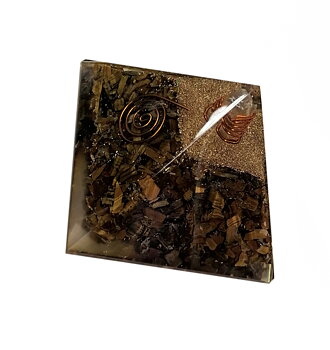 Orgonite Pyramid - Tigeröga med Koppar spiral 