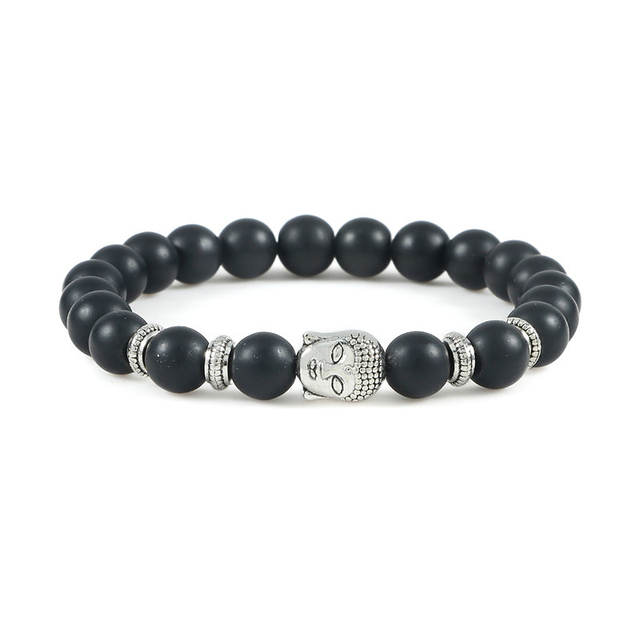 Buddha Armband -  Svart Onyx  - 21cm