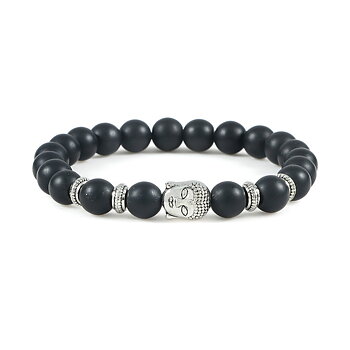 Buddha Armband -  Svart Onyx  - 21cm