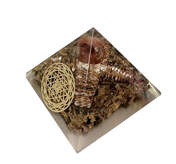 Orgonite Pyramid - Sri Yantra Generator med Tigeröga