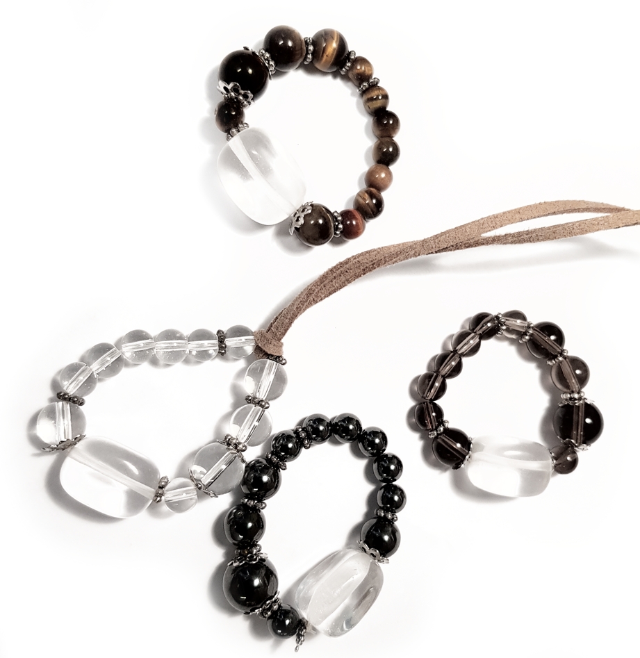 Stenring Pärla halsband med Vegansk snöre  - 2
