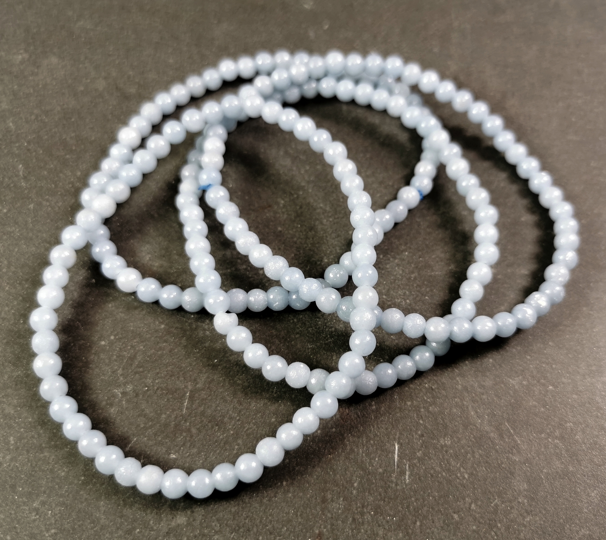 Angelit Armband  - 4mm Pärlor - 2