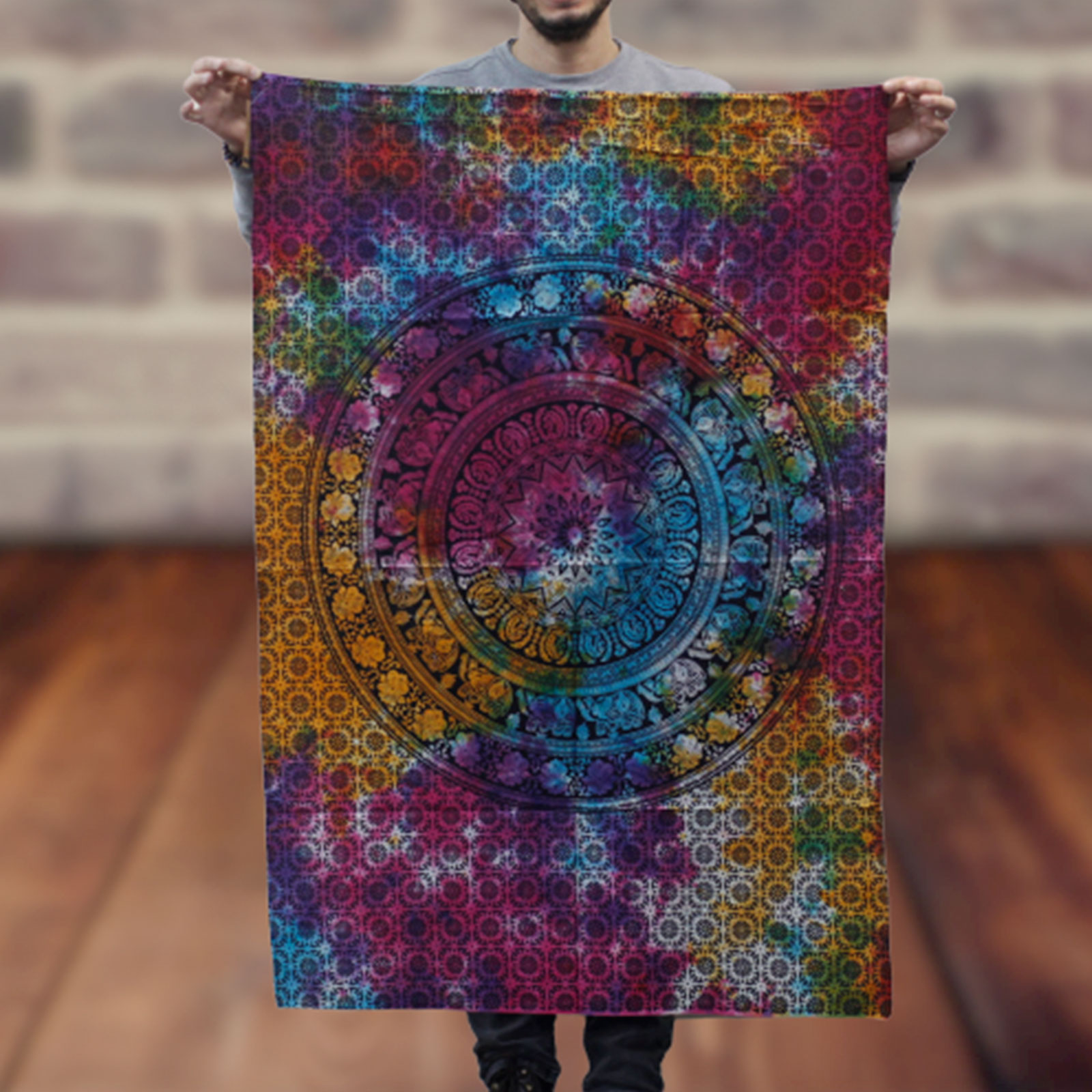 Väggbonad  - Elefant Mandala i Batik - 112cm - 2