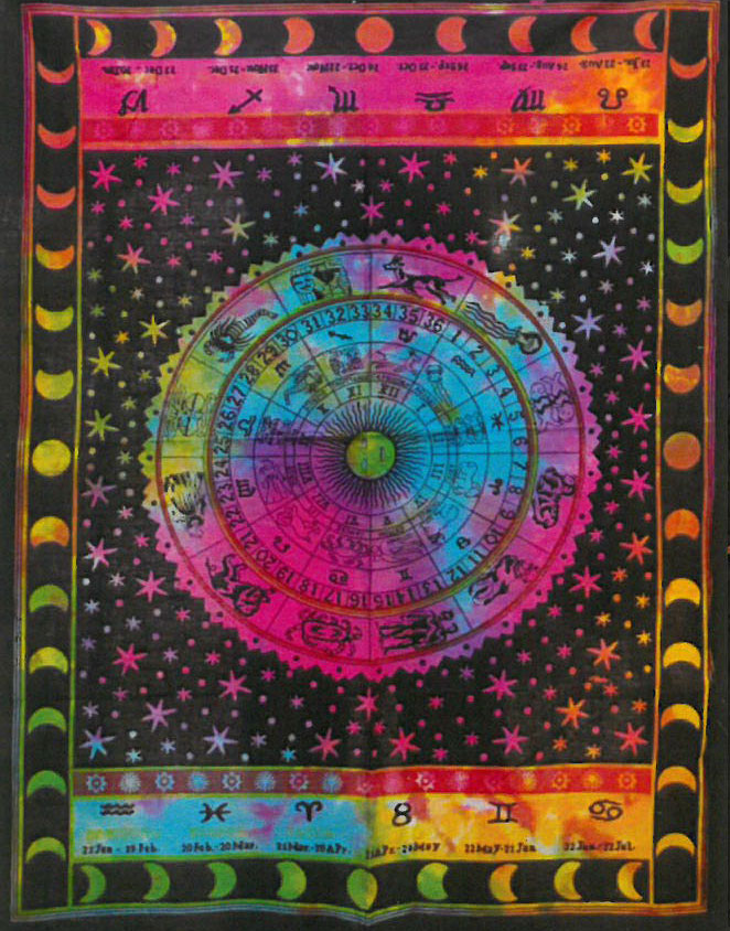 Väggbonad  - Zodiak Mandala i Batik - 112cm