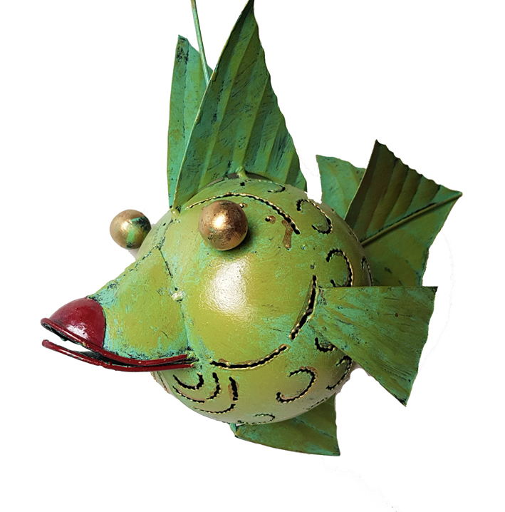 Handmålad Plåt Lime Kiss fisk  -   32cm