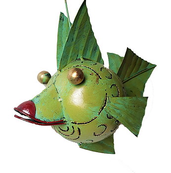 Handmålad Plåt Lime Kiss fisk  -   32cm